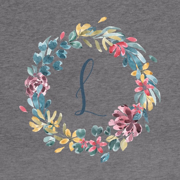 Floral Monogram L Colorful Full Blooms by floralmonogram